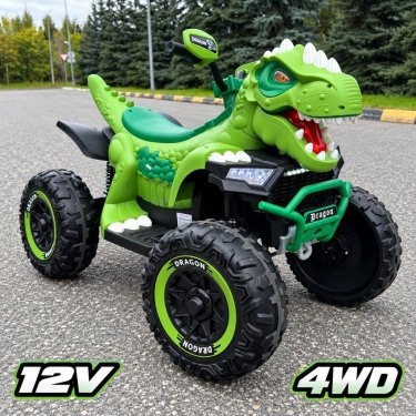 Детский электроквадроцикл Дино 12V 4WD K707PX-A зеленый